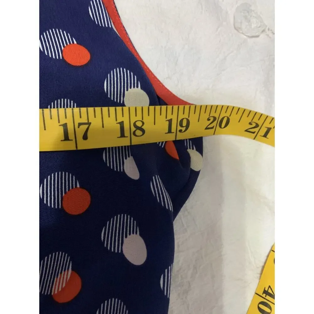 Kate Spade Villa Red White & Blue Polka Dot Dress Silk Size 12 Retro Career Work - Picture 4 of 7